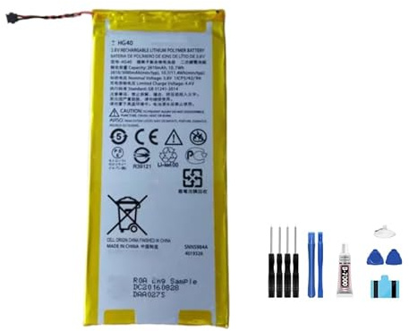 Generic Akku HG40, 3000 mAh, 3,8 V, kompatibel mit Moto G5 Plus XT1684 XT1685 XT1687 XT1681 Handy-Akku