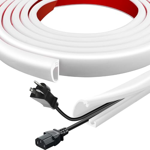 Cable Trunking Self-Adhesive Trunking for Electric Cables Flexible Wire Hider Silicone Wire Cover for Wall, TV, Office, Home