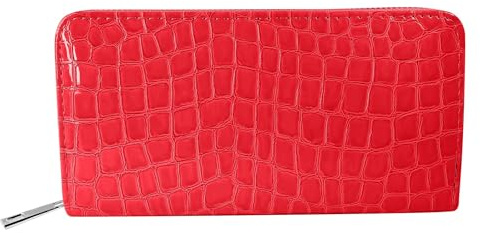 Cham Cham Geldbörse für Damen aus Kunstleder in Pink, Geldbeutel mit Reißverschluss in 10 x 19 x 2,8 cm