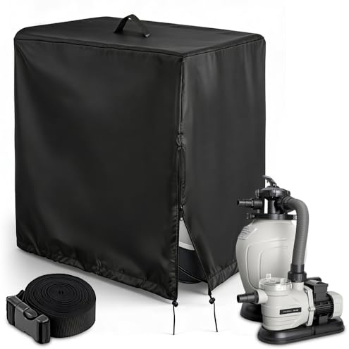 NAVESO Poolpumpe Abdeckung, 84x61x86cm Abdeckung Sandfilteranlage Pool wasserdichte,Pool Sandfilteranlage Abdeckun-g,Poolpumpenabdeckung für Intex Krystal Clear Poolpumpe Sandfilterpumpe Garten