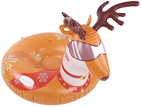 BTOSEP Aufblasbarer Schneeschlitten, Langlebig, Verschleißfest für Winterspaß, Outdoor-Aktivitäten, Runder PVC-Schlitten für und Erwachsene