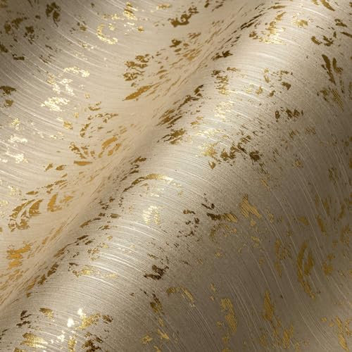 A.S. Création Architects Paper Textiltapete Metallic Silk Tapete mit Ornamenten barock 10,05 m x 0,53 m beige metallic Made in Germany 306624 30662-4