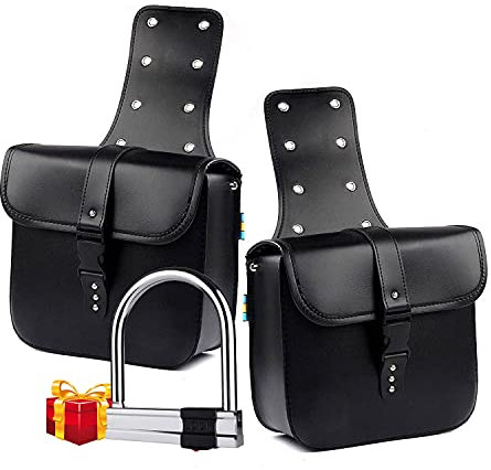 1 Paar Motorrad Satteltaschen Leder PU Wasserdichte abnehmba Werkzeugkasten Tankrucksack Motorrad Magnet