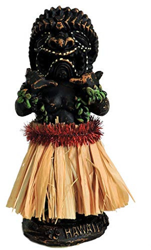 Hang Loose Wackel Hula Figur Tiki Mann Wackelfigur Wackeldackel Aloha Hawaii (11cm) Bastrock Natur