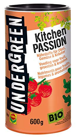 Undergreen by COMPO Kitchen Passion, Bio-Dünger, Für alle Obst- / Gemüsepflanzen und Kräuter, Ideal als Tomatendünger / Gemüsedünger, Pellets, 600 g