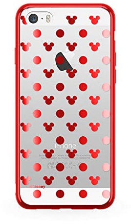 Original Disney Mickey and Minnie TPU Case for iPhone 5, iPhone 5S, iPhone SE, Liquid Silicone Cover, Flexible and Slim, Protective for Screen, Shockproof and Anti-Scratch Phone Case