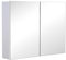 HOMCOM Double Door Wall Mounted Glass Mirror Cabinet Modern Storage Unit Bathroom Shelf Organiser Waterproof Wooden Frame 80W x 15D x 60H cm