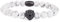 Akitsune Regis Perlenarmband - Armschmuck Damen Herren Beads Löwe - Mattschwarz - Türkis Weiß - 18cm
