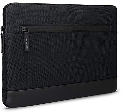 Adore June 13,3 Pollici Bent Laptop Bag Borsa Nero Compatibile con MacBook Air 13 M2 2022 e MacBook PRO 13 M2 2022, Tessuti Riciclati Sostenibili, Cerniere Impermeabili - Made in Europe