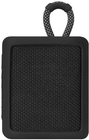 Geekria Coque en silicone pour haut-parleur compatible avec JBL Go 3, coque de protection imperméable et souple, étui de transport de rechange pour haut-parleurs Bluetooth avec crochet porte-clés