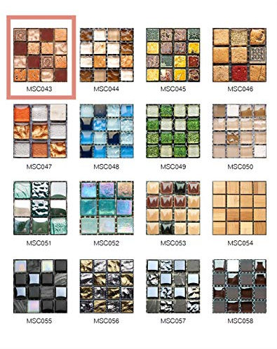 50 Pezzi 3D Adesivi per Piastrelle Mosaico Mattonelle Sticker Autoadesivo Mattonelle Parete PVC Impermeabile per Bagno Cucina Piastrelle Wall Stickers (10 * 10CM*50pcs, MSCO43)