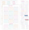 Simple Productivity Wochenplaner-Aufkleber (bunt) – 30 Blatt beschreibbare und transparente Aufkleber – Mini-Kalender, Gewohnheitstracker, Tage, Zahlen – Zubehör für Bullet Dotted Journals
