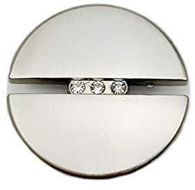 10pcs Buttons Diamant-Metallknopf 20mm/23mm/25mm runde Knöpfe Anzug Kaschmirmantel Nähen Dekoration, Silber Weiss, 30mm