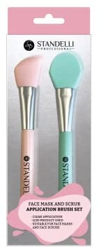 Standelli Silicone Face Mask Applicator Set - Cosmetic Spatula and Brush for Face Masks and Scrubs, 2pcs