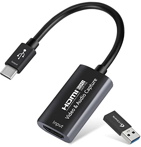 Video-Capture-Karte, Guermok USB 3.0 HDMI auf USB C Audio-Capture Card, 4K 1080P60 Capture Geräte für Gaming Live Streaming Video Recorder, kompatibel mit Windows Mac OS System für PS4/5, Switch, Xbox