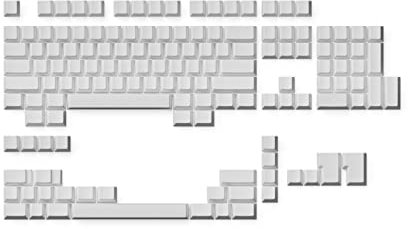 Ranked Leeres Premium-Tastenkappen-Set | 1,4 mm Dickes PBT | Cherry-Profil für Mechanische Tastatur (Weiß, 139 Tasten)
