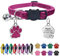 Uiopa Collier Chat Personnalisable avec Médaille Gravée, Collier Chat Anti Étranglement avec Clochette et Boucle de Sécurité, Colliers pour Chats Personnalisable Réglable (Rose Rouge)