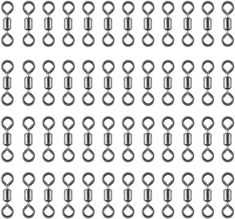 Girella da Pesca, 100 Pezzi Anelli Solidi per la Pesca in Mare, Barca e Fiume, Nero