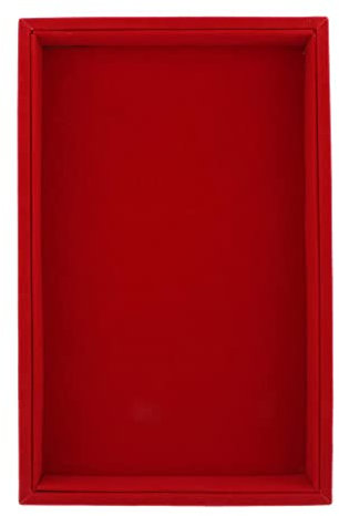 LOVIVER Eleganter Samt Stapelbar Schmuck Display Tablett Halskette Organizer, rot
