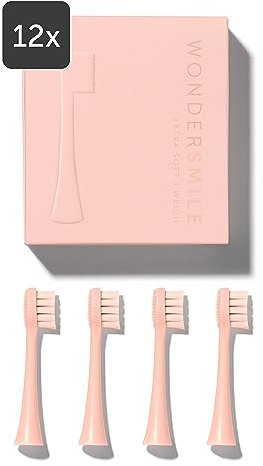 Wondersmile Ersatzbürsten Schallzahnbürste (Soft, Atomic Rose, 12er Pack) - Bürstenköpfe für Wondersmile Schallzahnbürste