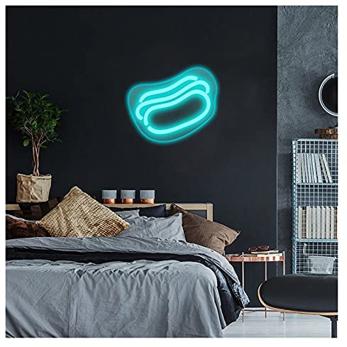 Neon light sign,LED Neon Sign Hot Dog LED Neon Signs Lights,Personalized Wall Art Decor Neon for Home House Room Lighting Plate Sconce (Color : Ice blue, Size :