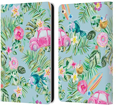 Head Case Designs Licenciado Oficialmente Ninola Vacaciones Hawaianas Arte Floral Carcasa de Cuero Tipo Libro Compatible con Apple iPad Air 2 (2014)