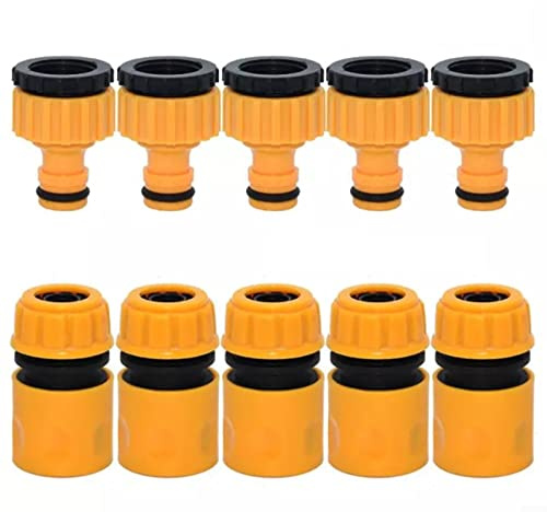 10 Stück Schlauchanschluss Wasserhahn, Schlauchverbinder 3/4 & 1/2 Zoll Kunststoff,Schnellkupplungs-Schlauchanschlüsse, Gartenschlauch Anschluss