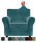 XINEAGE Samt Sofaüberzug 1 Sitzer,Stretch Sofa überzug für Wohnzimmer, Dicke Weiche Sofaüberwurf, Rutschfester Sofa Cover für Hunde, Haustiere (1 Sitzer, Tealblauel)