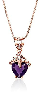 Aphrodite Jewellery 925 Rose Gold Plated Silver necklace -18 Inch Chain -Pendant Necklace -Sterling silver necklaces women Girlfriend Wife Mum Birthday Anniversary Christmas Mothers Day Valentines