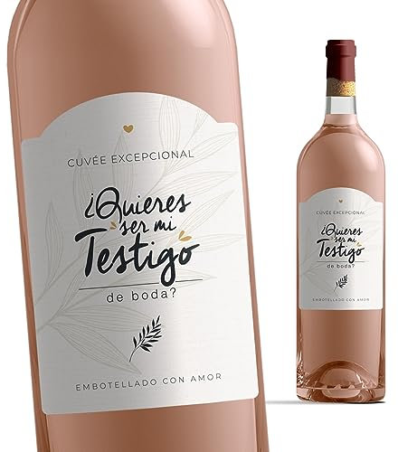 Manahia Etiqueta para botella Mi testigo | ¿Quieres ser mi testigo de boda? | Etiqueta de vino para anunciar la boda - Pedir al testigo - Anuncio de boda - Anuncio de testigo.