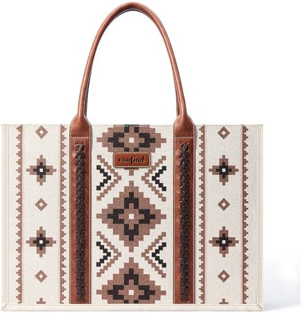 KALIDI Tote Bag Damen Shopper Aztec Crossbody Bag Handtasche Tasche Damen Umhängetasche mit verstellbarem Gurt für Arbeit Büro Reisen Einkaufen Schule