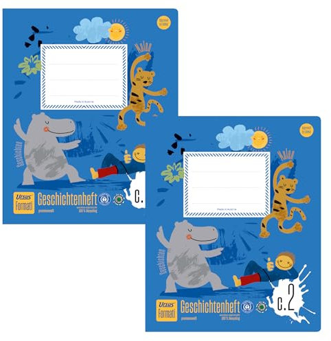 Formati Creativheft C.2 Quart 20 Blatt blanko+liniert, aus 100% Recyclingpapier, 2 Stück, kombinierte Lineatur für kreatives Lernen