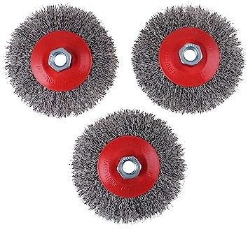 ONLISUM 3x Drahtbürste Gewellter Draht 115mm M14 Rostfrei Kegelbürste Für Winkelschleifer