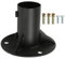 BFYDOAA Base Flange for Round Post, Black Steel Pole Sockets Flange Rod Holder for Chain Link Fence/Mailbox/Flag Post - Bolts/Side Screws Included (52mm)