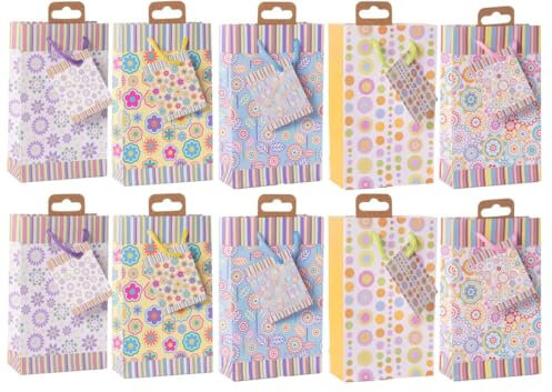 Laro Mini Premium Geschenktüten 10-100 Stk Mini Glitter, Anzahl:40, Muster Tüten:Mandala Mini