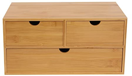 Alnemy Schreibtisch-Organizer,Bambus Briefablage, Schubladen für Büro Utensilien,Schreibtisch Organizer Holz, Mini Regalschubladen,Schreibtischbox, Schreibtischorganizer, Office Aufbewahrungsbox