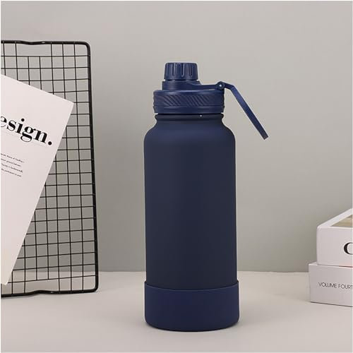 Water Bottle with Magnetic Phone Holder,Water Bottle with Phone Magnet,Magnetic Water Bottle Holder,Travel Insulated Cold Water Bottle Gym 32OZ (Blue)