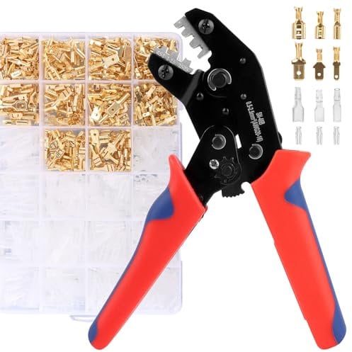 VFANDV 0.5-2.5 mm² Pinza Crimpatrice Capicorda, Set Pinza Crimpatrice con 300 pezzi di Terminali Elettrici in 3 Dimensioni, Pinza per Crimpare Terminali Elettrici