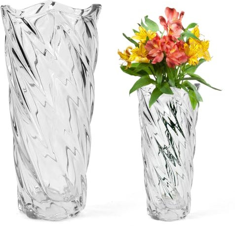 ADERTOS Jarrón Cristal Transparente, Jarrón Transparente Florero de Vidrio, Botella de Florero de Vidrio, Jarrón Decorativo Moderno, Jarrón de Flores para Oficina, Hogar, Cocina (22.5 * 11.5 * 8cm)