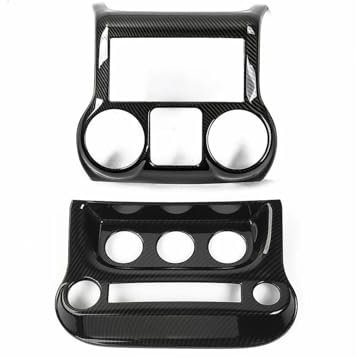 Für Jeep Für Wrangler JK 2011-2017 Mittelkonsole Klimaanlage Schalter Panel Dekoration Abdeckung Trim Innenleisten(Carbon Fiber Look A)