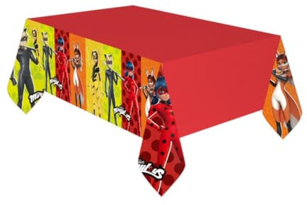 Tischdecke * Miraculous Ladybug * für Mottoparty und Kindergeburtstag | Größe: 180 x 120cm, aus Papier, abwischbar | Superheldin Deko Party Geburtstag Kinder