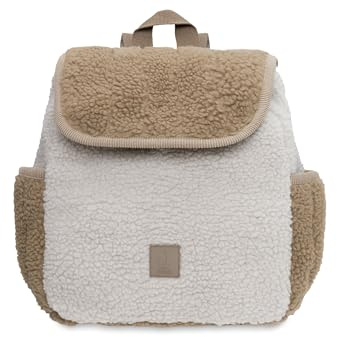 Jollein Kinderrucksack Colourblock Naturel - Für Jungen und Mädchen - Teddytasche Mit Zwei Kontrastierenden Neutralen Farben