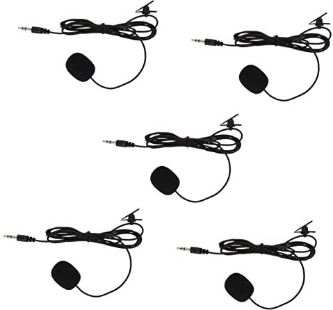 SHOWERORO 5pezzi Microfono Clip Professionale Pvc Per Smartphone Da Leggero e Compatto Per Broadcast Interviste e Karaoke Facile Da Trasportare e Utilizzare