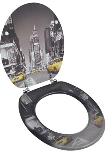 ZJHFFFGD Abattant WC Plomberie avec Couvercle MDF New York Design-Hardware