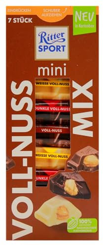 Ritter Sport mini Turm Voll-Nuss Mix, verschiedene Schokoladenvariationen mit knackigen Nüssen, perfekt zum Teilen und Genießen, geeignet für Muttertag und Vatertag, 8 Boxen mit je 116g