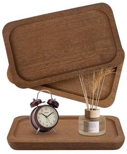 oupados 2 Pezzi 20×12×2cm Vassoio Rettangolare in Legno Piccolo Vassoio Legno Vassoi Legno per Vassoi Portavivande e Vassoi Portaoggetti Ristoranti di Hotel e di Casa