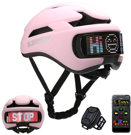 Casque de vélo avec Affichage LED Personnalisable, Casque de vélo de Route et de Montagne avec 8 aérations et Sangle réglable, Doublure en EPS - Casqu-e de vélo léger pour Adultes pour Homme et Femme