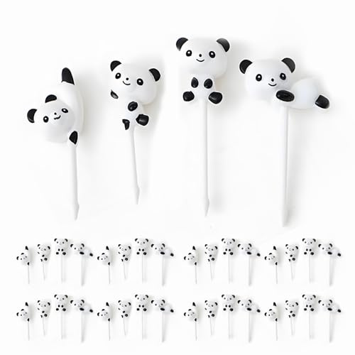 Hoshisea 32PCS Palillos de Frutas, Tenedores Fruta en Forma de Panda, Tenedores de Frutas de Animales, para Lonchera Fiesta té Cumpleaños Colegio