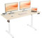ERGOMAKER Elektrischer Höhenverstellbarer Schreibtisch 140x60cm (55.1x23.6), Höhenverstellbarer Tisch mit Spleißplatte (Weiß Gestell + Eiche Tischplatte)
