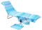Brentfords Sun Lounger Towels Fitted Over Back of Bed, Zig Zag Swimming Pool Quick Dry Travel Large Beach Towel with Pockets for Loungers Summer Holiday Accessories, 215cm x 75cm